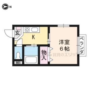 オンディーヌ下鴨【201号室】の間取り