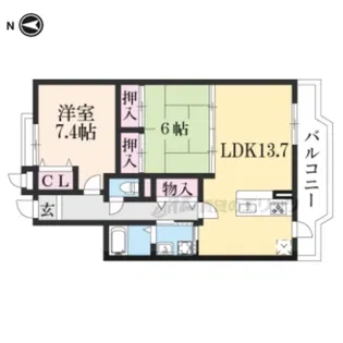 アミカル石山【205号室】の間取り