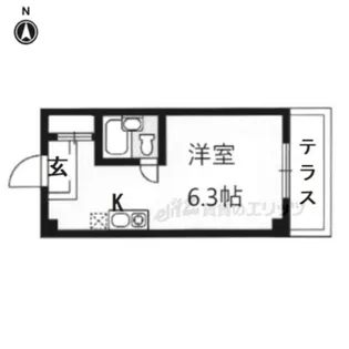 ウエストアベニュー【107号室】の間取り