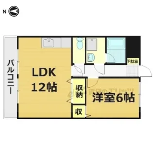 ヴィヨーム京都北大路【102号室】の間取り