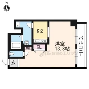 クラスカ衣笠【205号室】の間取り