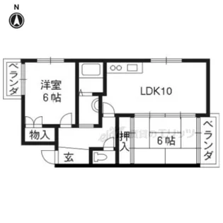 パラシオン蘭【103号室】の間取り