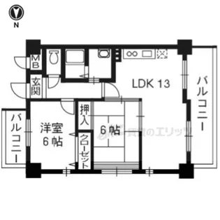 サントル西京【7階】の間取り