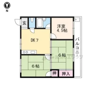 シャトレ森田【102号室】の間取り