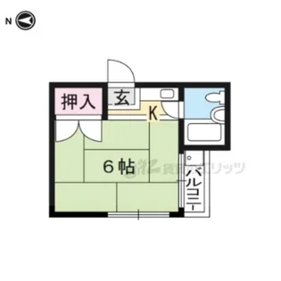 プチシャンポール西院【206号室】の間取り