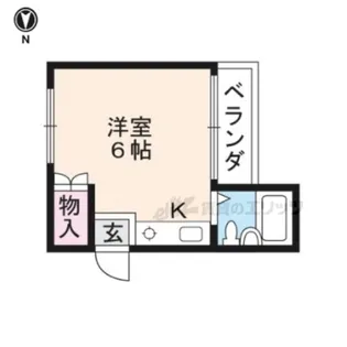 プチシャンポール西院【307号室】の間取り