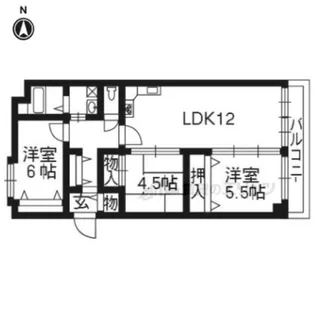 ゴールドハイツ五条【1205号室】の間取り