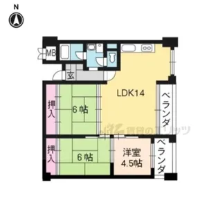 中川第六コーポ【303号室】の間取り