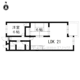 2LDKの間取り画像