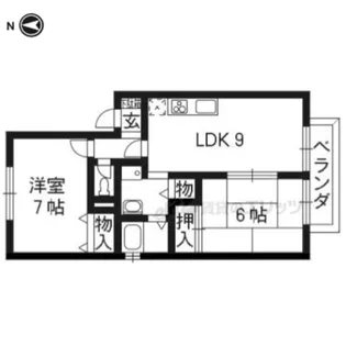 ハイカムール塔南B【102号室】の間取り