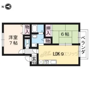ハイカムール塔南B【205号室】の間取り