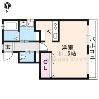 ハイツ福田【1-B号室】の間取り
