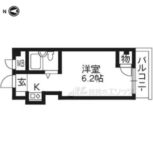 ベルビュー花屋町【501号室】の間取り