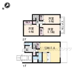 京都府京都市北区西賀茂井ノ口町【テラスハウス】の間取り
