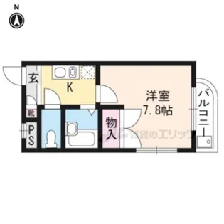 ハウスセゾン鞍馬口【108号室】の間取り