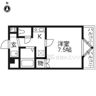 ハウスセゾン鞍馬口【302号室】の間取り