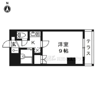 ハウスセゾン鞍馬口【107号室】の間取り
