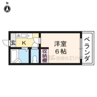 タウンズホワイト【203号室】の間取り