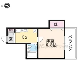 BIEN衣笠わら天神【302号室】の間取り