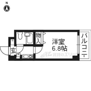 DETOM?1一条通【1107号室】の間取り
