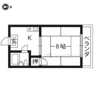 叡山荘【304号室】の間取り