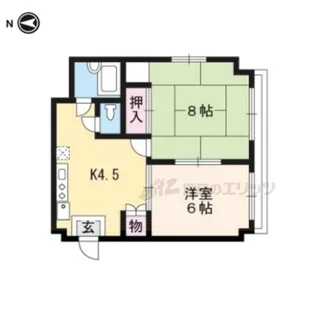 叡山荘【402号室】の間取り