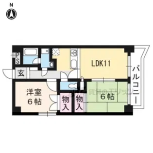 サンライズ城陽【506号室】の間取り