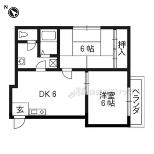 レーヴ伏見【202号室】の間取り
