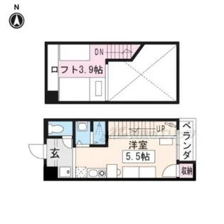 ヒューマンハイツ御室【407号室】の間取り