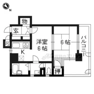 ライオンズマンション四条大宮【9階】の間取り