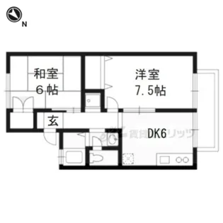 シャルマン桂川【101号室】の間取り
