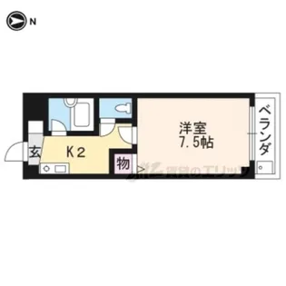 サンリーベ衣笠【4階】の間取り