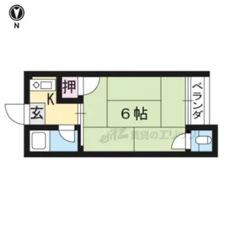 北白川ハイツ【16号室】の間取り
