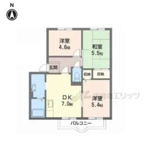 グランデージ【E201号室】の間取り