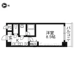 グランコスモ出町柳【306号室】の間取り