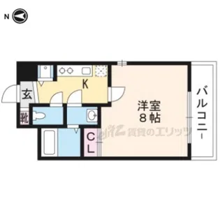 グランコスモ出町柳【403号室】の間取り