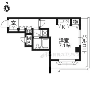 スカイノブレ京都四条大宮【702号室】の間取り