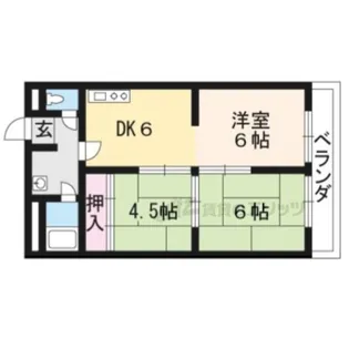 コーポラス花園【1階】の間取り
