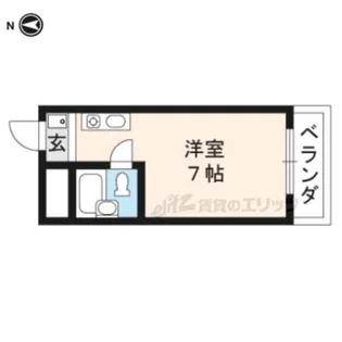 カプチーノ太秦【201号室】の間取り