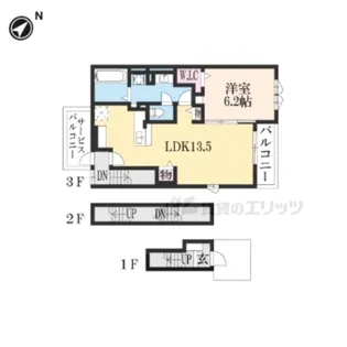 シャルマンフルール?【301号室】の間取り