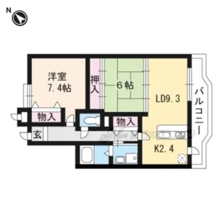 ガーデンハウス石山寺【202号室】の間取り