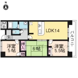 サンロイヤル栗東【2階】の間取り