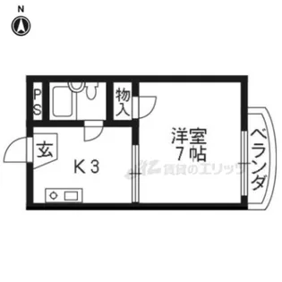 カーメルハウス【205号室】の間取り