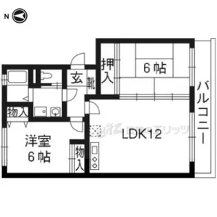 アズール中川【1階】の間取り