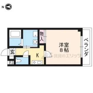 レイクパレスゼゼ【407号室】の間取り