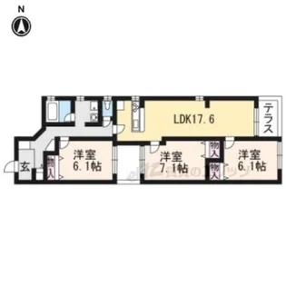 エレガント鴨川C棟【101号室】の間取り