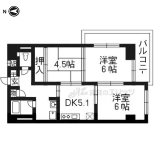 ヴィエントだいご【309号室】の間取り