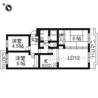 ベルデュール四季彩【203号室】の間取り