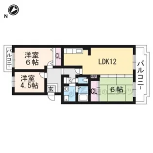 ベルデュール四季彩【405号室】の間取り