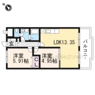 グリーンメゾン白鳥【3階】の間取り